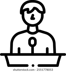 lecture icon. Thin Linear Style Design Isolated On White Background