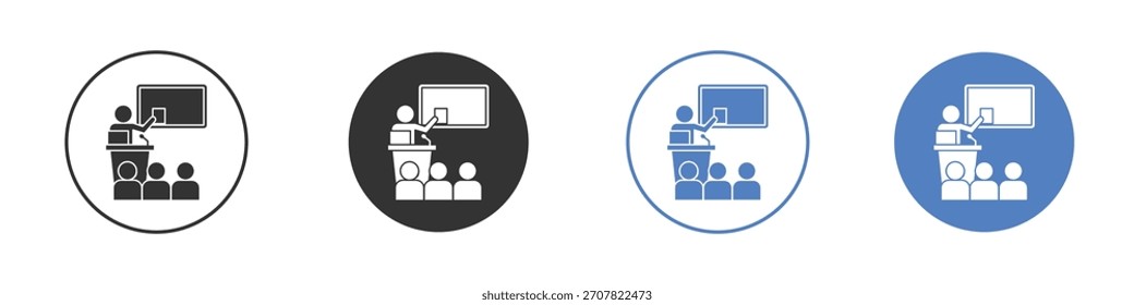 Ilustración de Arte vectorial de icono de conferencia. para concepto móvil y Diseños web