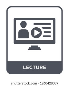 lecture icon vector on white background, lecture simple element illustration