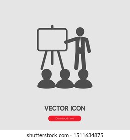 Lecture icon vector. Presentation symbol. Linear style sign for mobile concept and web design. Lecture symbol illustration. Pixel vector graphics - Vector.