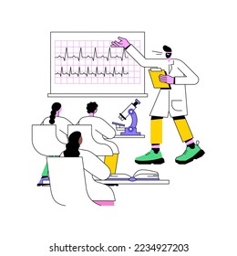 Lecture isolated cartoon vector illustrations. Professor gives a lecture to a group of medical students, university educational process, college classes, teaching assistant vector cartoon.