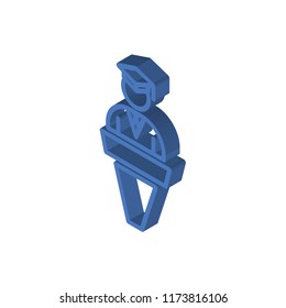 Lecture isometric left top view 3D icon