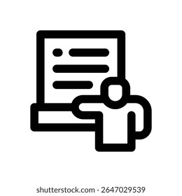 lecture line icon. Clean and minimalist vector icon for websites, mobile apps, presentations, and logos. Fully scalable and customizable for any project.