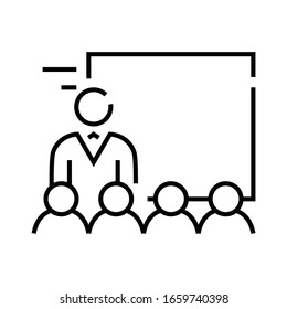 Lecture line icon, concept sign, outline vector illustration, linear symbol.