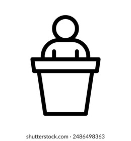 lecture line icon illustration vector graphic. Simple element illustration vector graphic, suitable for app, websites, and presentations isolated on white background