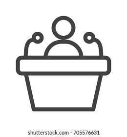 Lecture line icon, outline vector sign, linear style pictogram isolated on white. Symbol, logo illustration. Editable stroke. Pixel perfect graphics