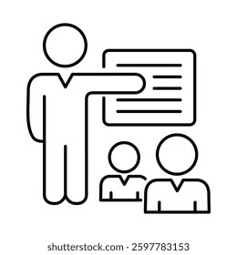Lecture Line Icon. Teamwork, Business, Planning, Strategy, Marketing, Leadership, Work Group, Meeting, Partnership Icons Editable Stroke Vector Illustration