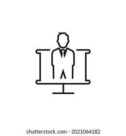 Ilustración vectorial de la línea de conferencia