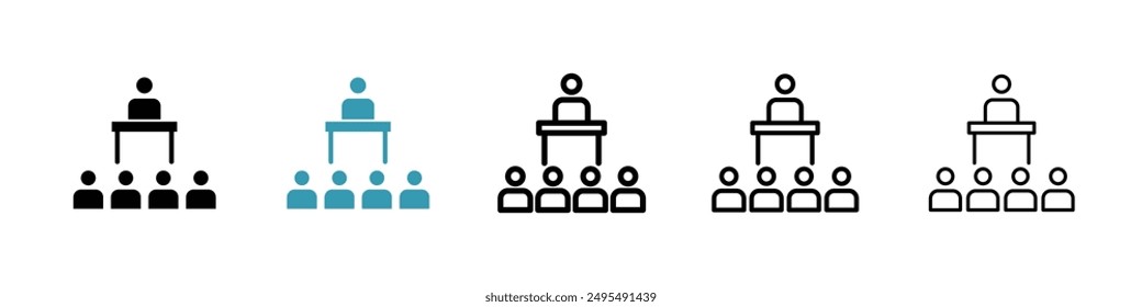 Lecture line icon vector set.