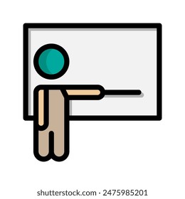 Lecture lineal icon. professor, teacher, class room flat icons. Suitable for websites, UI and mobile apps.