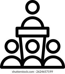 lecture outline black icon for education theme