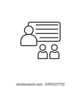 Lecture outlined icon isolated on white background