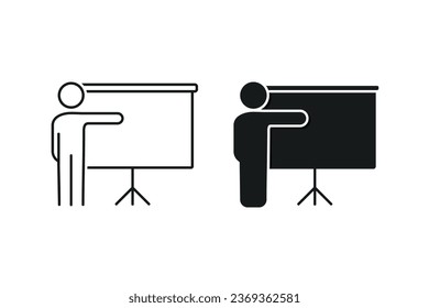 Lecture presentation icon. Illustration vector
