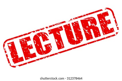 Lecture red stamp text on white