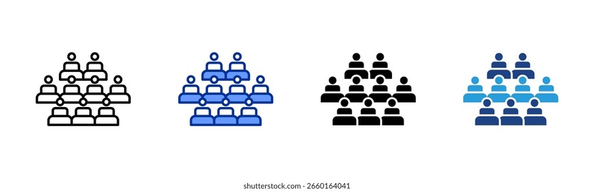 Lecture Seat icon sheet multiple style collection