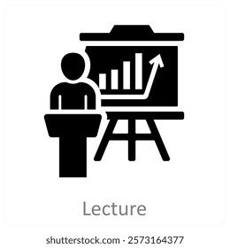 Lecture and speaker icon concept