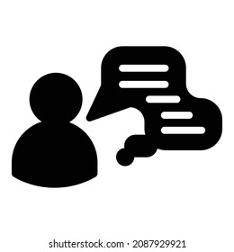 Lecture Speaking Person Flat Icon Isolated On White Background