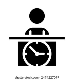 Lecture time icon. with a soild style. Suitable for use on websites, UI and mobile apps.