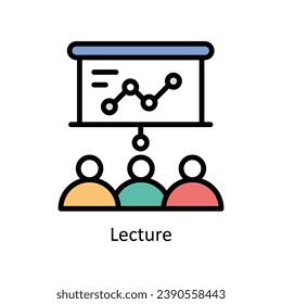 Ilustración de diseño de iconos rellenados por vector de lección. Símbolo de negocio y administración sobre archivo EPS 10 en fondo blanco