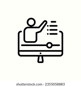 lecture, video, tutorial, streaming icon, isolated icon in light background, perfect for website, blog, logo, graphic design, social media, UI, mobile app