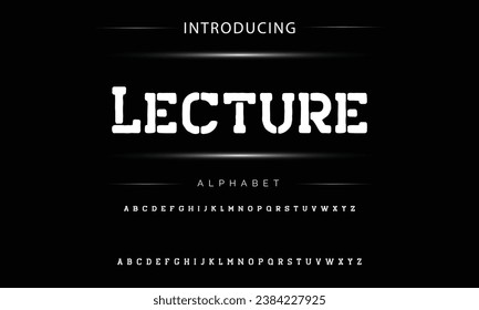 Lecture Vintage decorative font  with label design and background pattern