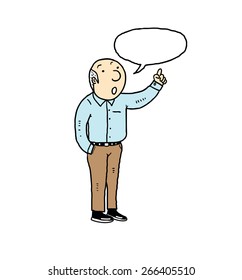 lecturer with bubble speech