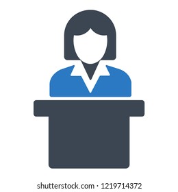 Lecturer, business women icon