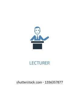 lecturer concept 2 colored icon. Simple blue element illustration. lecturer concept symbol design. Can be used for web and mobile UI/UX