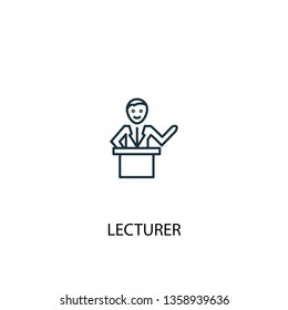 lecturer concept line icon. Simple element illustration. lecturer concept outline symbol design. Can be used for web and mobile UI/UX