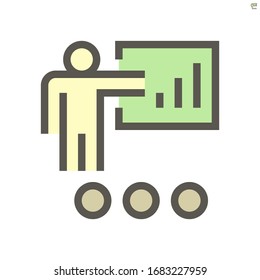 lecturer explain with attendees vector icon design for business training concept design element, 48X48 pixel perfect and editable stroke.