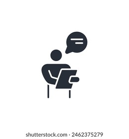 lecturer icon. vector.Editable stroke.linear style sign for use web design,logo.Symbol illustration.