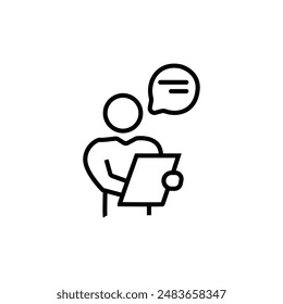 lecturer icon. vector.Editable stroke.linear style sign for use web design,logo.Symbol 