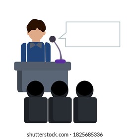 lecturer icon.Class group of individuals drawn.Vector illustration isolated on white background.

