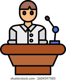 Lecturer Line vector Icon Design