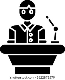 Diseño de icono de Vector de línea de profesor