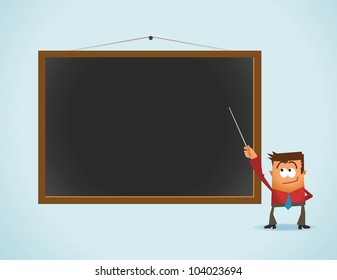 Lecturer on class. Vector illustration