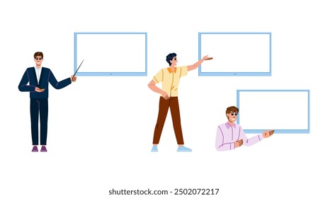 lecturer presentation man vector. communicator storyteller, instructor trainer, facilitator motivator lecturer presentation man character. people flat cartoon illustration