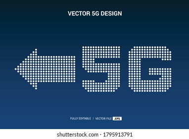 Diseño de texto de red Led 5G