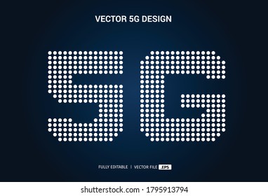 Diseño de texto de red Led 5G