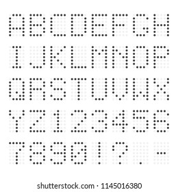 Led abc. Retro dotted typeface isolated on background