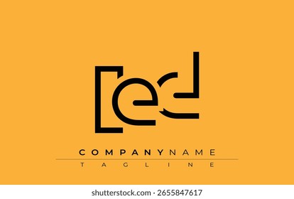 Abstraktes LED-Buchstabendesign. Modernes Business-Logo-Design mit abstrakter Typografie und zeitgenössischem Stil