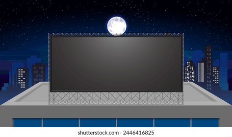 led billboard on building in city in the night