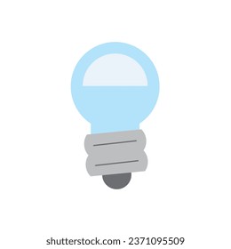 LED blue light lamp bulb vector colorful icon, isolated 