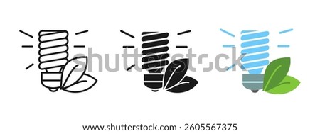 LED bulb icon. Eco-friendly lighting symbol. Sustainable electricity vector illustration. Green power efficiency sign. Innovative environmental technology.