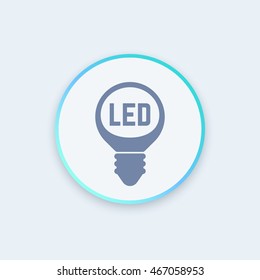 led bulb icon, pictogram, vector illustration