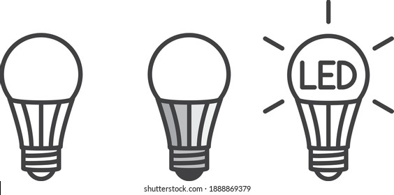 LED bulb icon, vector illustration	