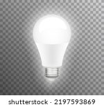 Led bulb lamp isolated vector light eco. Led lightbulb energy save white