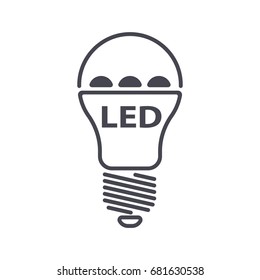 led bulb. led lamp vector icon