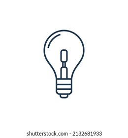 LED bulb line icon. Light flashlight led vector economic energy idea logo