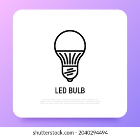 Led bulb thin line icon. Modern vector illustration of diode lamp.